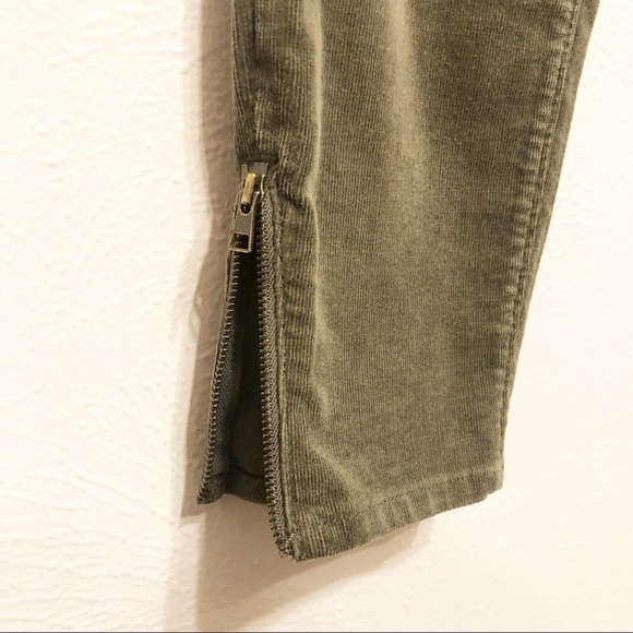 Loft Olive Corduroy Skinny Zipper Ankle Pants - 27 - Picture 3 of 8